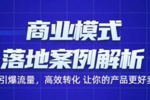 《商业模式落地案例解析》带你引爆流量，高效转化让你的产品更好卖